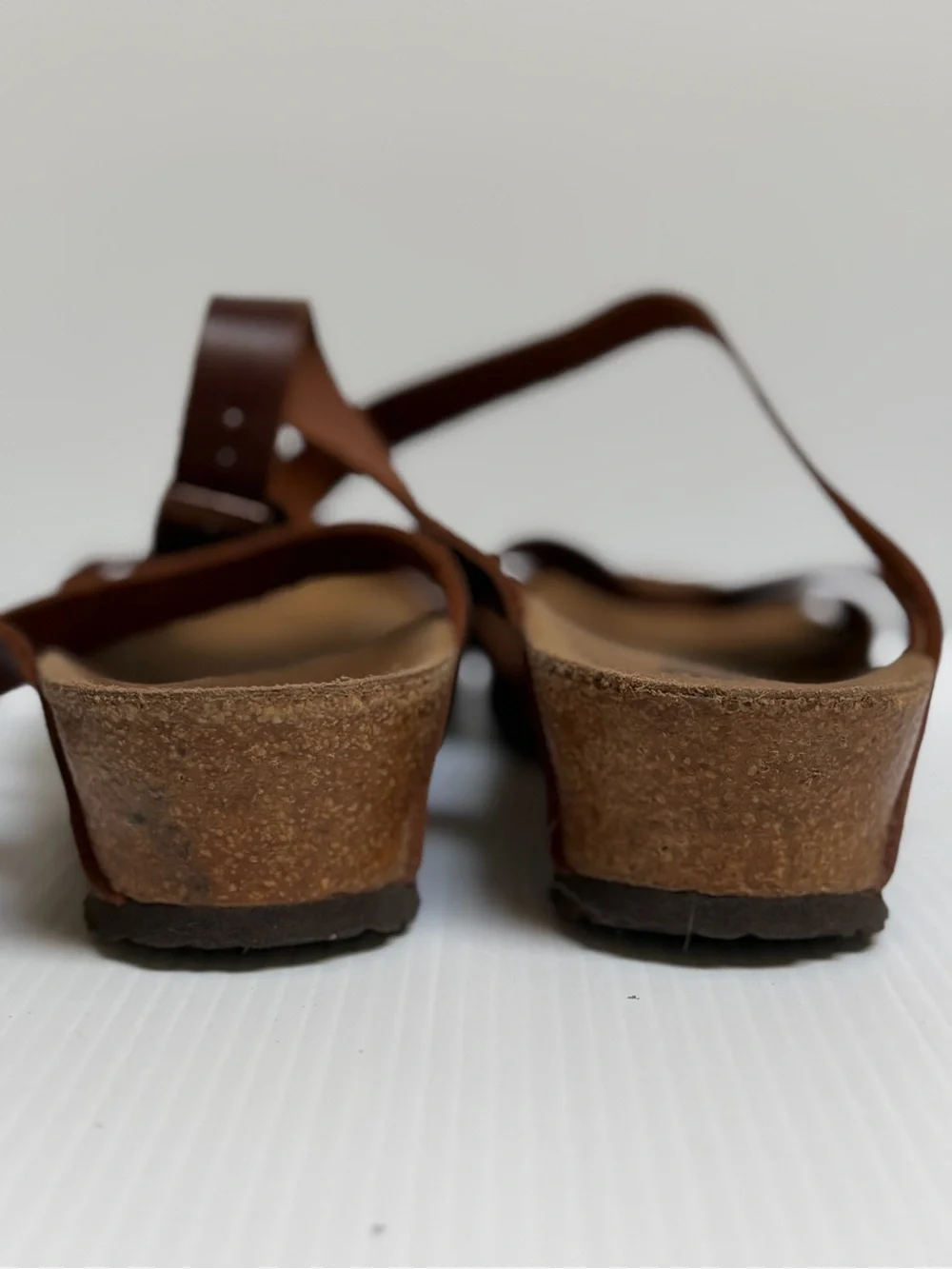 Papillio Women's Dark Brown Leather Cross-Strap Sandals